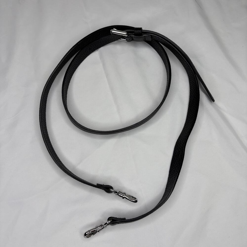 Crossbody Bag Strap Replacement Black Leather Marked on the swivel snap clasp B